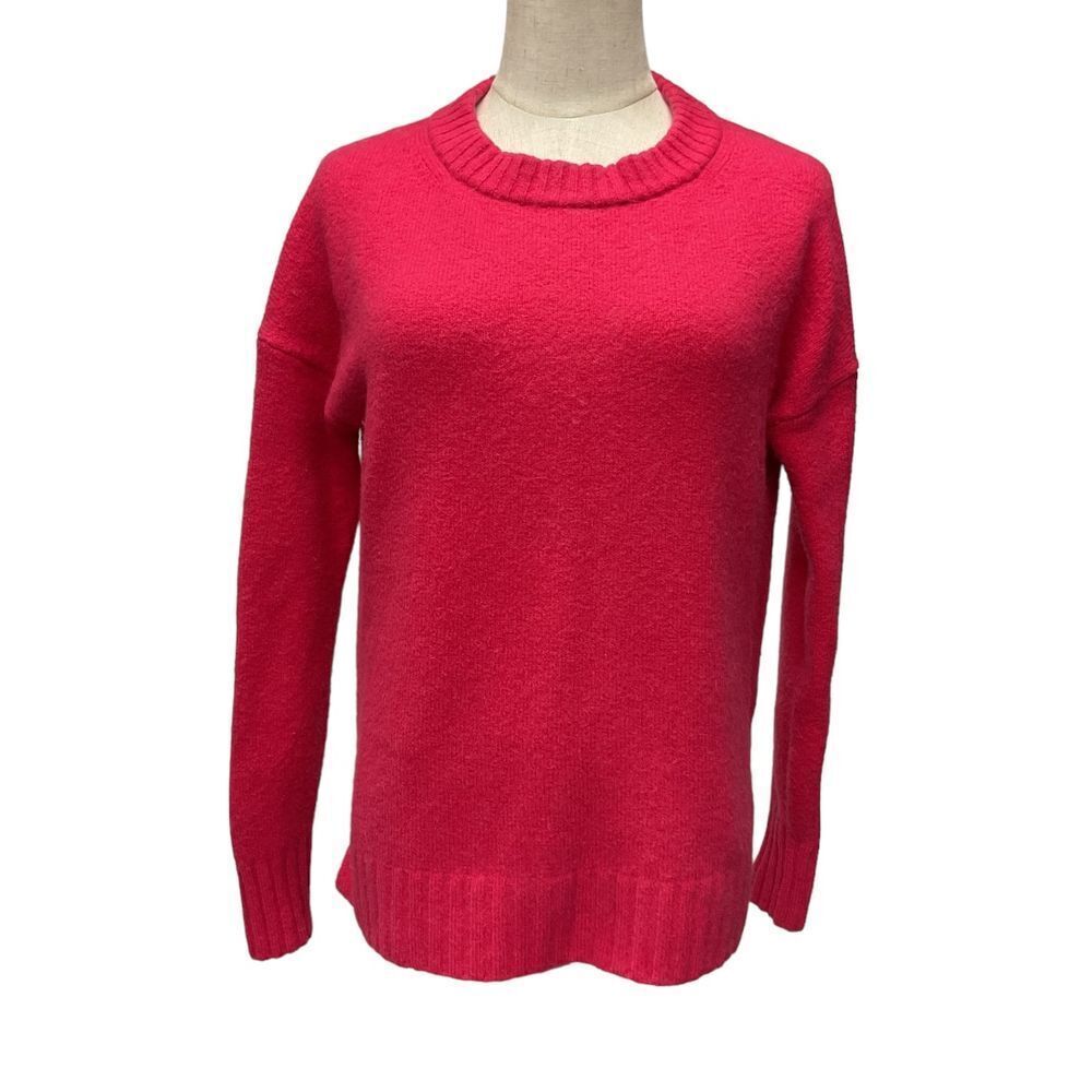 J. Crew Oversized Crewneck Sweater in Supersoft Yarn Hot Pink Size XXS Knit Cozy
